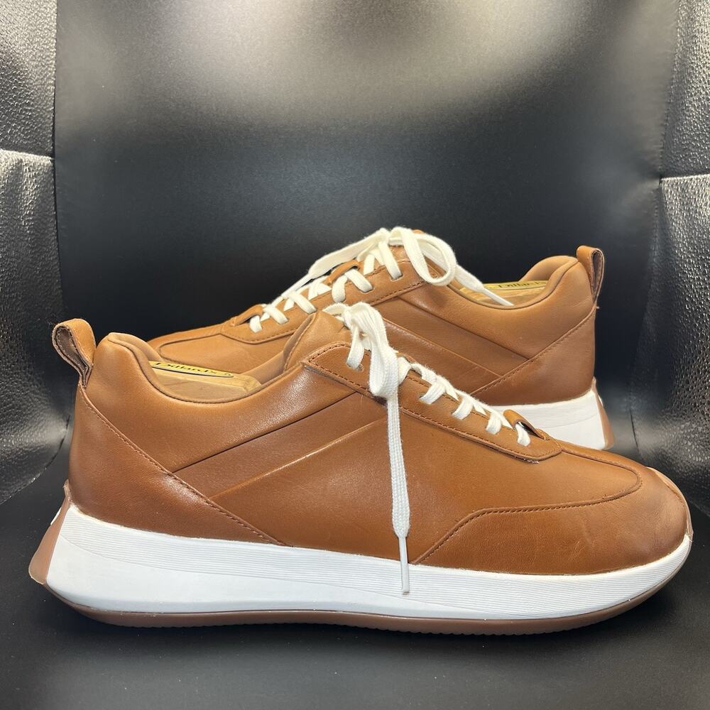 Wolf & Shepherd Marathon Court Men's 8.5 Honey White Leather Sneakers UFT-0410